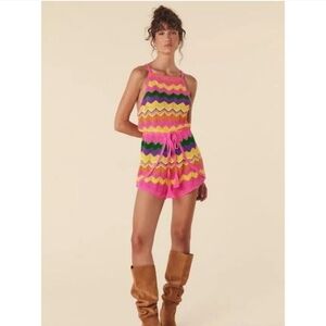 Spell Ziggy Colorful Knit Romper